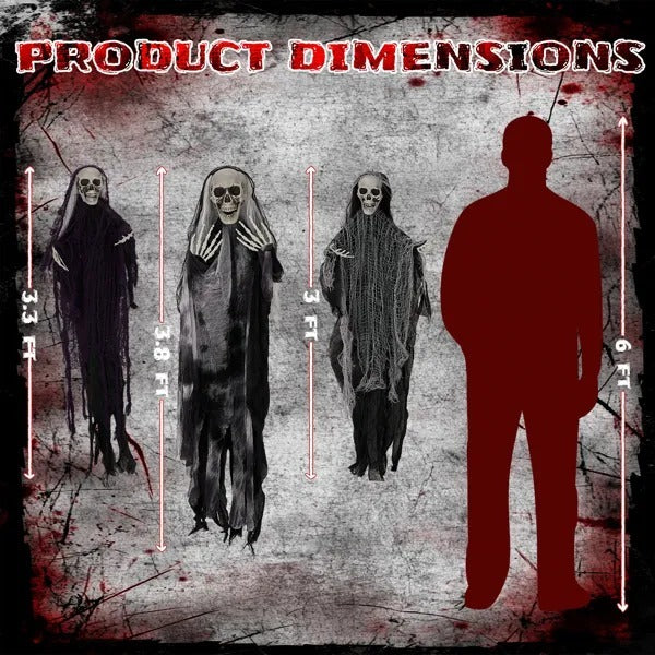 3 Pack Hanging Halloween Skeleton Ghosts Decorations