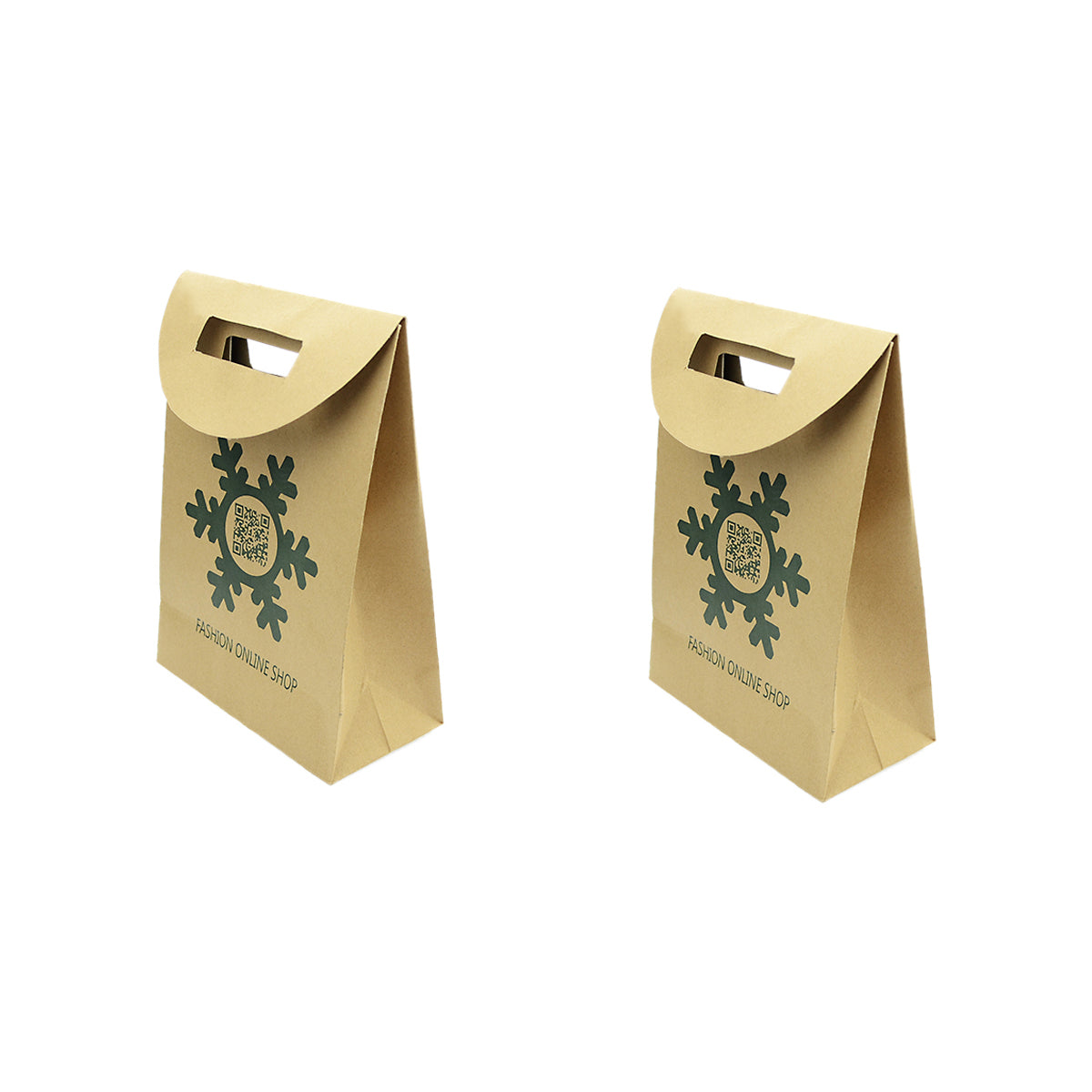 2 pc Festival Party Favors Bags Merry Christmas Pattern Big Brown