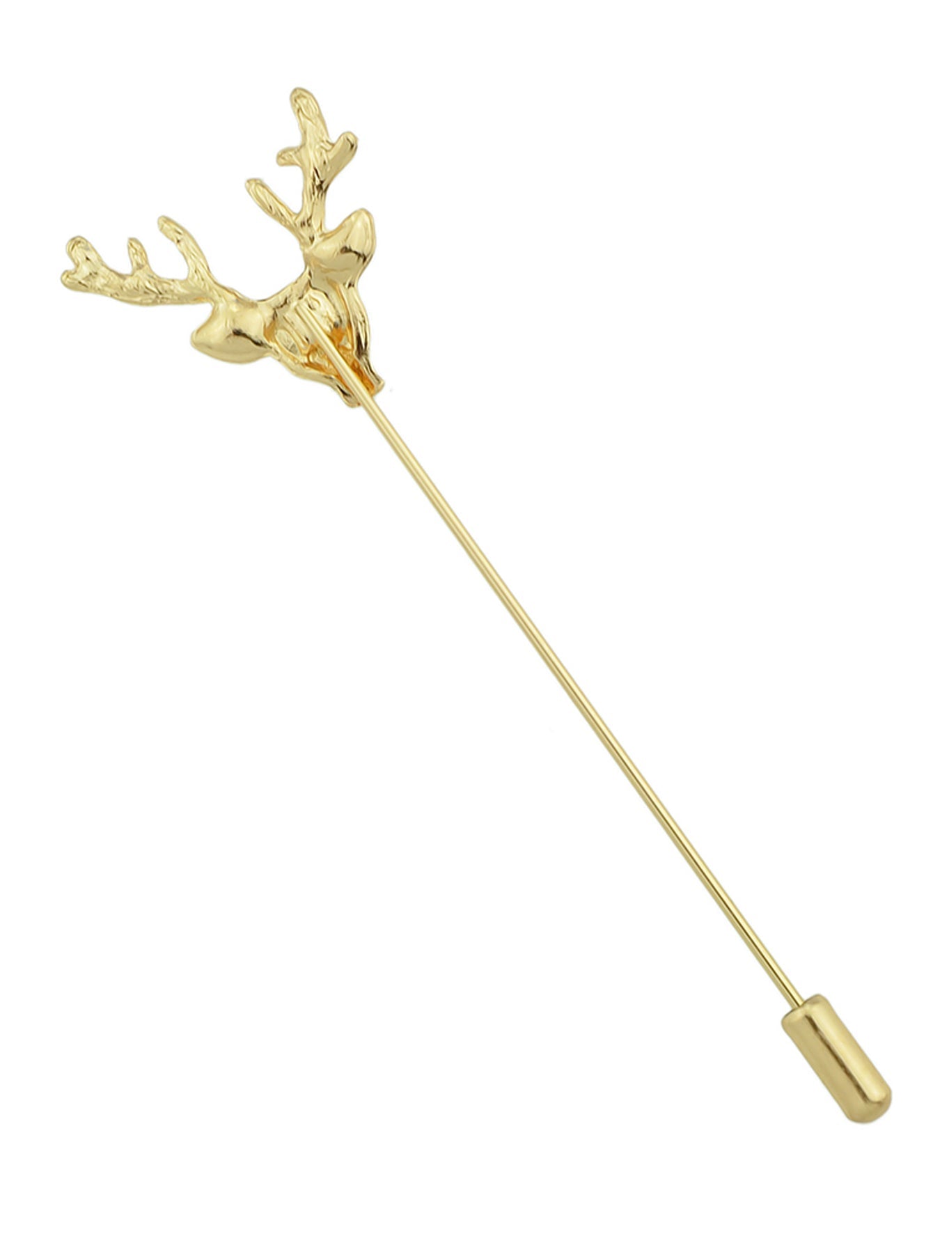 Christmas Reindeer Brooch Elk Deer Head Pins Gold Silver Animal