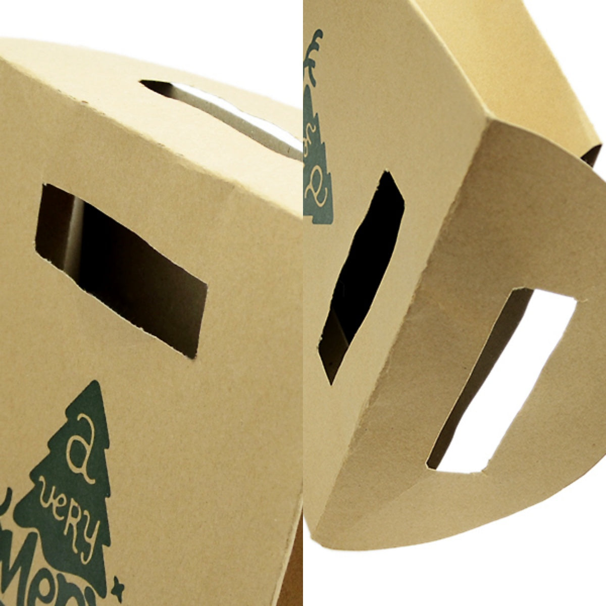 2 pc Festival Party Favors Bags Merry Christmas Pattern Big Brown