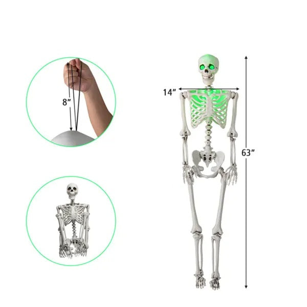 5.5ft Life-Size Pre-Lit Halloween Skeleton
