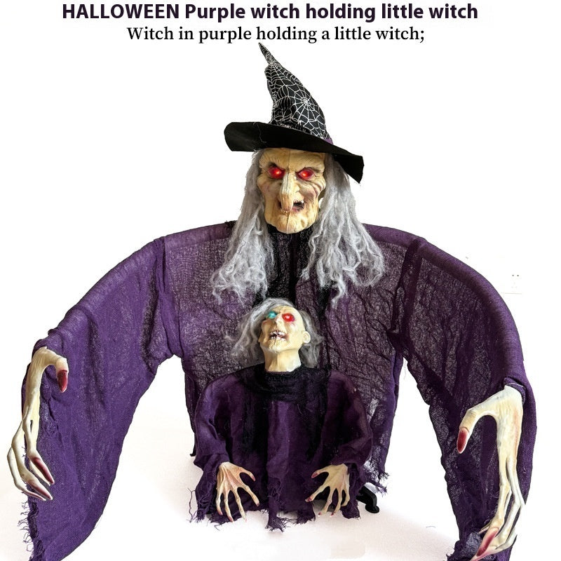Halloween Parent-child Witch Ornaments Floor Outlet Luminous